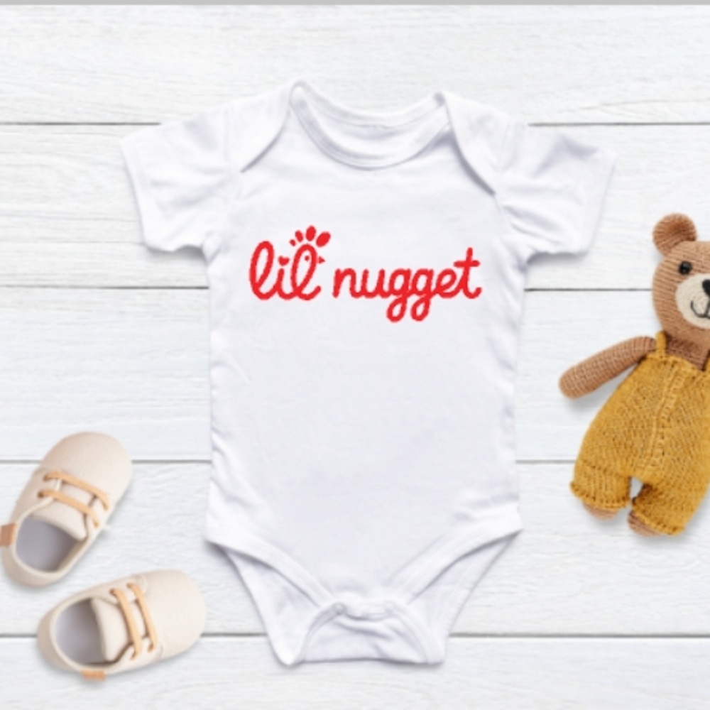 Lil Nugget White Baby Onesie